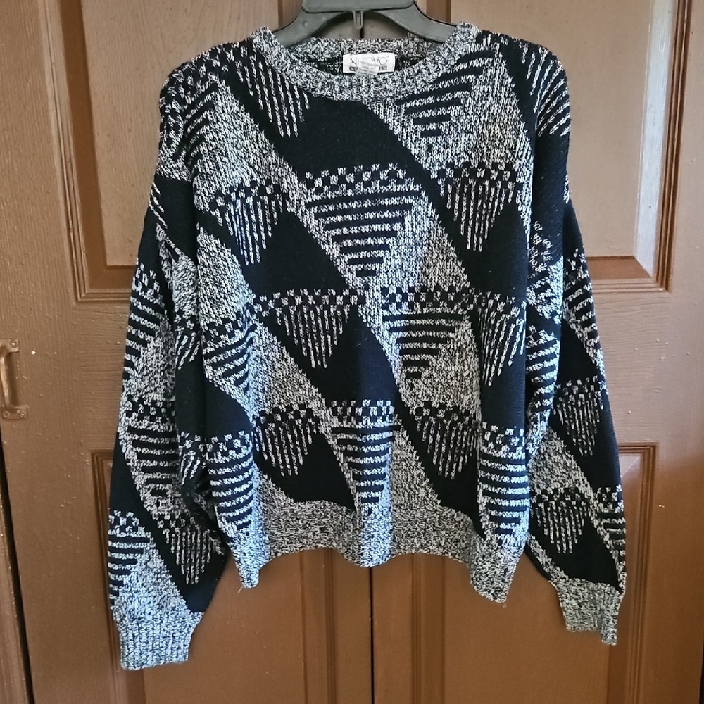 Nuovo Vintage Geometric Knit Sweater